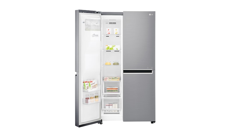 LG Inverter Linear Compressor™ GSL961PZBV American Style Fridge Freezer, 601L, Shiny Steel  - F, GSL961PZBV